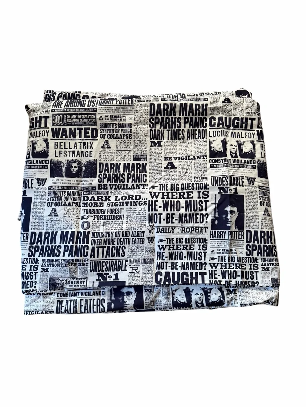 Pottery Barn Harry Potter Daily Prophet King Duvet Cover Newspaper Rare Bedding